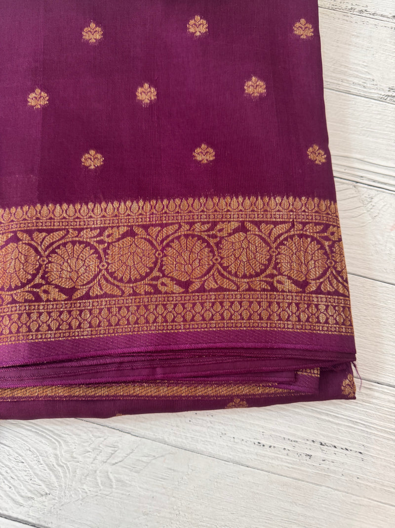 Banarasi Tussar Georgette Saree- MS44376 Wine