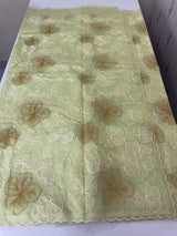 Semi organza saree with thread work - MSH910 PastelGreen