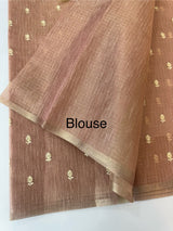 Tissue Silk embriodery saree MS49888- PeachPink