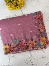 Crush Organza saree with embroidery borders MBS675