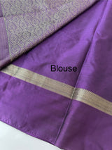Checks Semi kanchi silk saree with blouse MBS7859