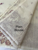 Moonga checks Applique work saree  FSF188