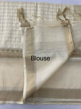 Soft blended tussar saree  MKT121 (4) - Cream