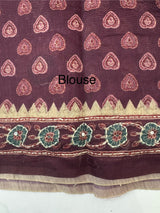 Semi Chanderi saree with hand kanta embroidery MS9899