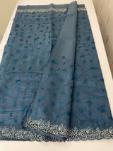 Blended tussar saree with cutwork border- MSHK266