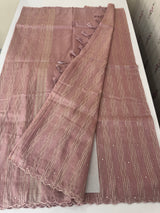 Fancy Chanderi silk saree with blouse MFC218 DustyRose