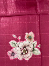 Semi tussar saree with applique work and embroidery MTS3711