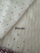Mul Chanderi saree with foil work & scalloped borders - MNM303 Maroon