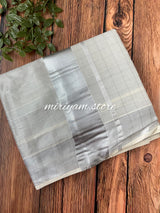 READY TO WEAR - Kerala tissue cotton saree - silver