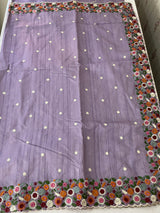 Blended tussar saree with embriodery - MSH6790 Lavender