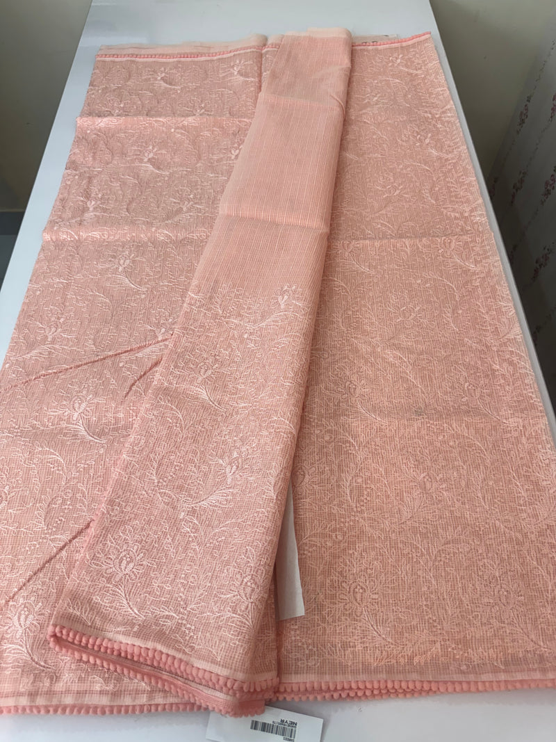 NetKota thread work saree MS22100- Peach