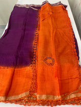 Chiffon georgette saree with crochet work - MS7633