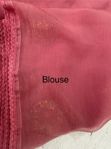 Crush chiffon saree with embroidery MCH345 DustyRose