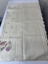 Blended tussar saree with embriodery - MS8665 Cream