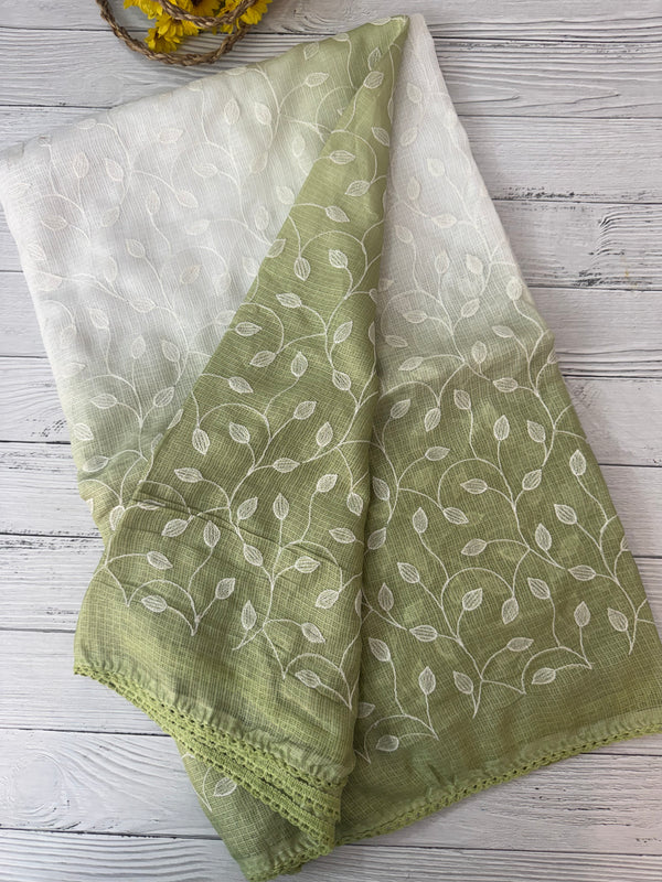 Ombre Soft kota checks saree with embroidery SVTS20