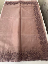 Soft Organza saree with embroidery borders - MCW786 DustyMauve