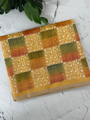 Tissue Silk embriodery saree MS49892