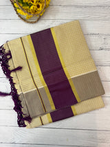 Kerala tissue saree- Gold checks