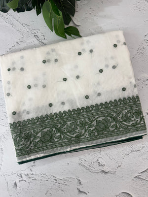 NetKota saree with chikankari machine embroidery - MS14622
