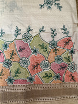 Blended tussar silk saree with embroidery- MSH490