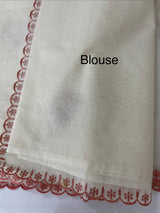 Mul chanderi embriodery saree with scalloped borders MSH290
