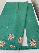 Blended tussar silk saree with embroidery- MS1072