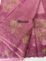Soft Organza saree with thread work - MSH910 Magenta