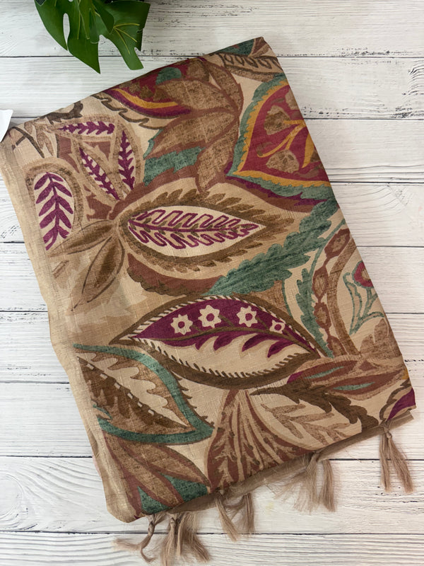Printed soft crepe silk sarees MS5432