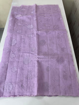 Mul chanderi- linen applique work saree  MSH174 Lavender