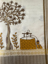 Blended tussar silk saree with embroidery- MSH490