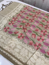 Jamdani silk Cotton Saree with blouse MS12552