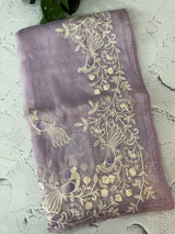 Tissue Organza saree with embroidery work MS15643
