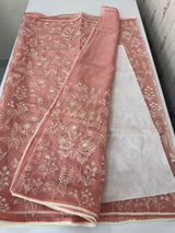 Semi Soft Organza saree with thread work MOS588