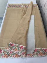 Organza saree with embroidery borders - MSH989