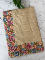Cutwork blended tussar saree MTSS309