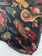 Chiffon Brasso saree with mirror work - MS7611 Black(3)