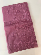 Viscose Organza saree with applique work-MSH103 OnionPink