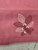 Kota  checks saree with embroidery - MS7679 PeachPink