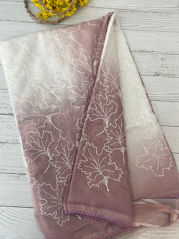 Ombre Soft kota checks saree with embroidery SVTS20
