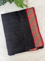 Jute tussar silk saree with contrast borders MJL655