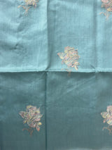 Tussar finish soft silk saree with thread embroidery MTS568 LightBlue