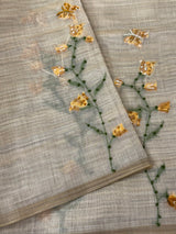 Kanta Handstitched Blended tussar silk saree MS15844