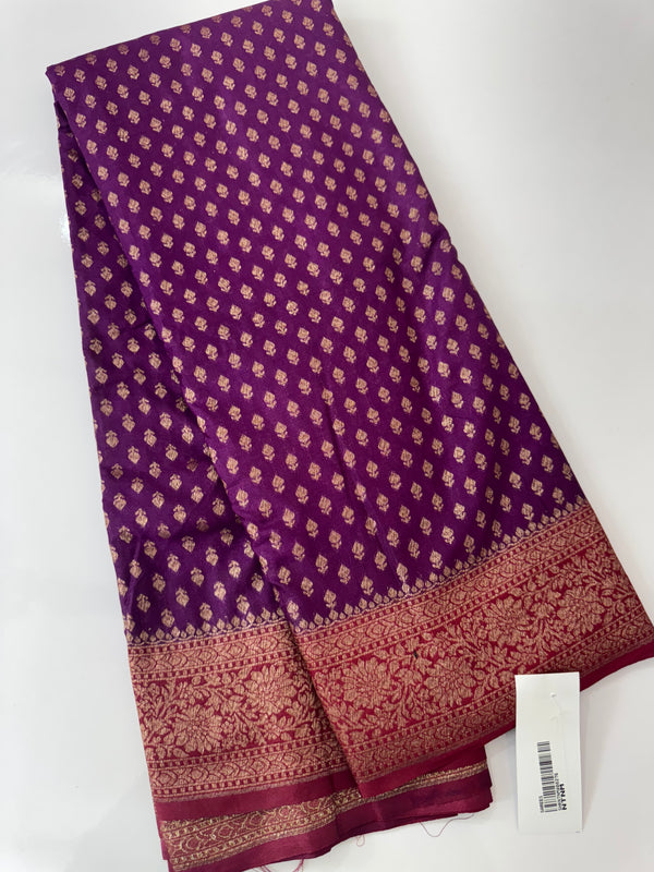 Banarasi viscose Georgette saree MKGS611- Purple to MaroonRed