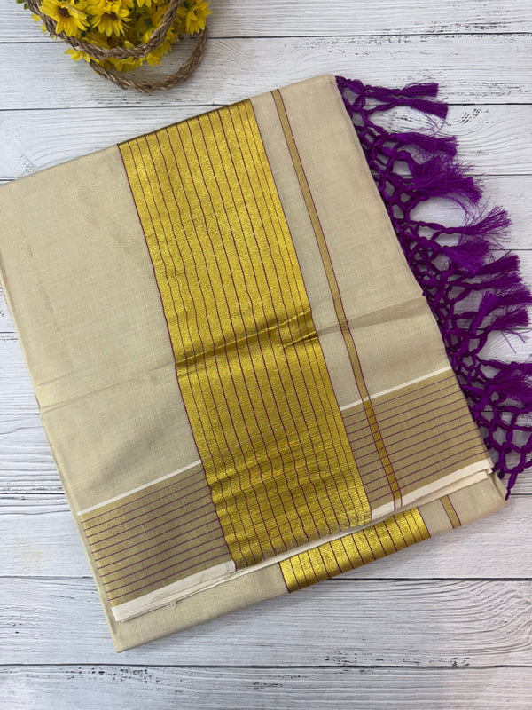 Kerala gold tissue saree - Vadamalli SSRLMRH