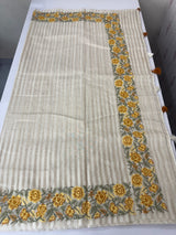 Mul chanderi saree with cross stitch embriodery & zari lines MSH272
