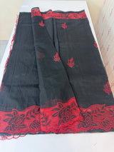 NetKota Applique work saree  MSH110- Black & Red