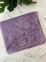 Cutwork Semi tussar saree MTSS674 Lavender