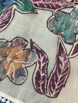 Tissue linen saree with applique work MLS5478