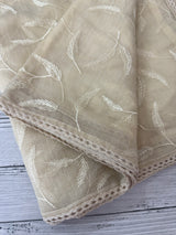 Chanderi tissue silk saree with embroidery work MS5541- Beige