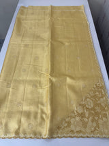 Soft crepe tussar silk saree with embroidery and cutwork on pallu MSH207 - ButterYellow
